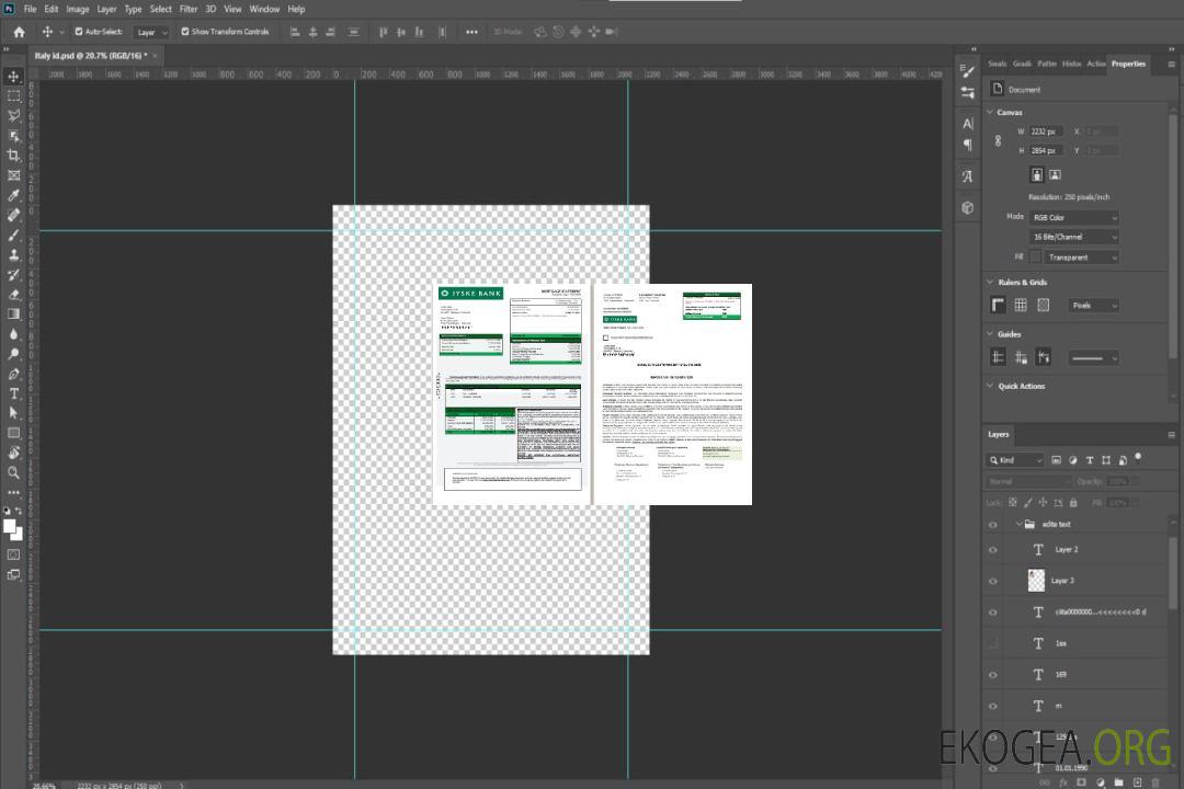 Danemark Relevé hypothécaire de la banque Jyske, 3 pages, 1, 2 scr template